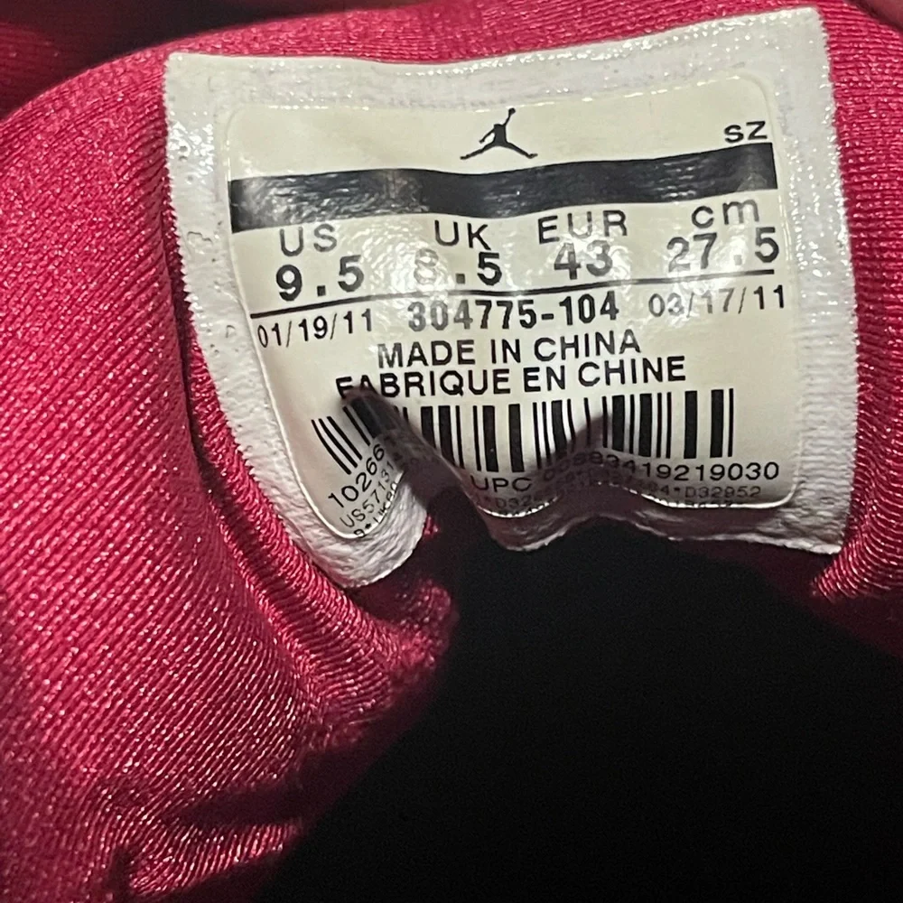 2011 Nike Air Jordan 7 Retro VII Cardinal 304755-104 Size 9.5‎